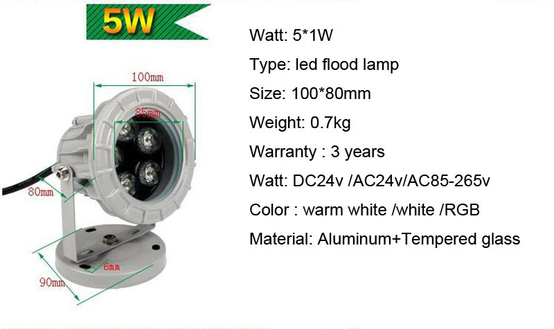 3pcs/lot 3W 5W 6W 9w12w18W Led Flood Light Round Exterior Spotlight IP65 LED Outdoor Light Reflector Spot Floodlight AC85-265V