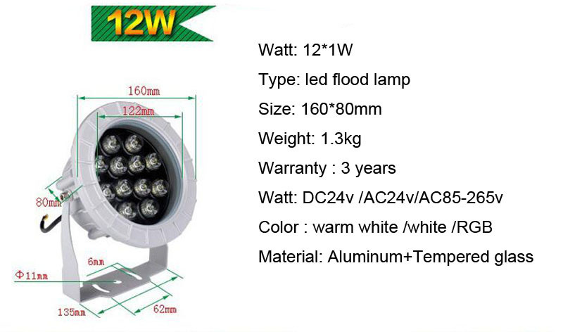 3pcs/lot 3W 5W 6W 9w12w18W Led Flood Light Round Exterior Spotlight IP65 LED Outdoor Light Reflector Spot Floodlight AC85-265V