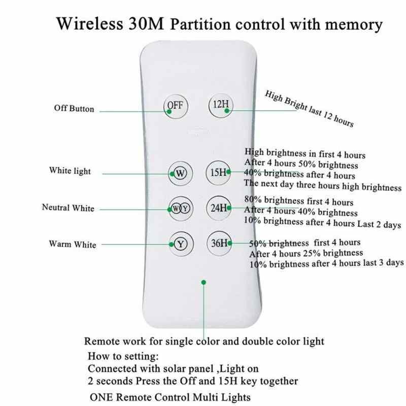 2PCS 30W Solar Flood Light Double Color Solar Power LED Flood Light Garden Path Street Spotlight Waterproof Lamp Remote Control