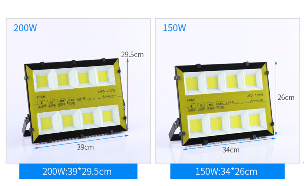 COB LED Floodlight 50W 100W 150W 200W Waterproof Advertising Outdoor Flood Light Garden Spotlight Outdoor Wall Lamp Spotlight