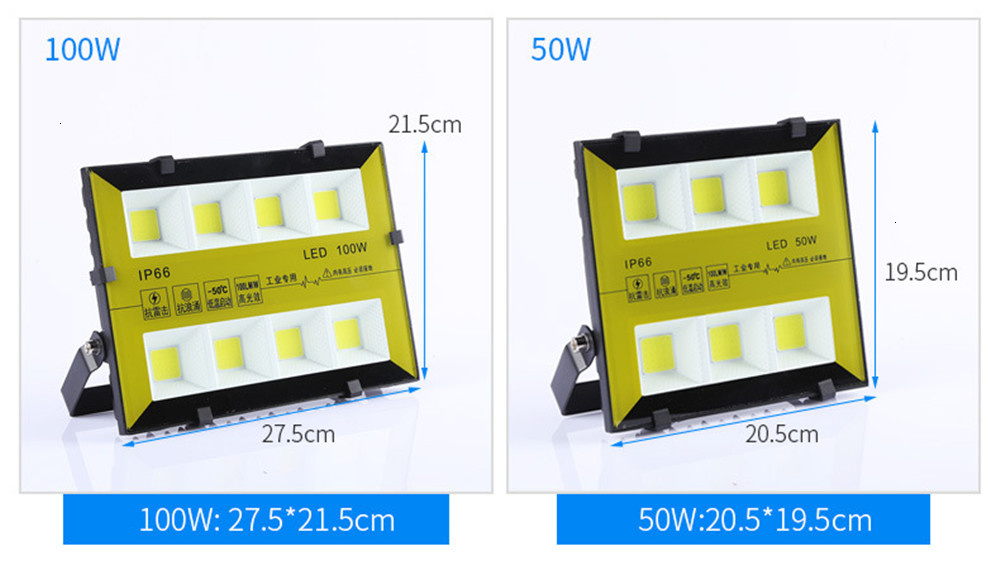 COB LED Floodlight 50W 100W 150W 200W Waterproof Advertising Outdoor Flood Light Garden Spotlight Outdoor Wall Lamp Spotlight