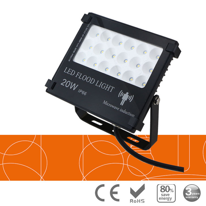 5pcs/lot Untrathin LED Flood Light 220v 10W 20W 30W 50W 100W Microwave Radar Induction Motion Sensor Spotlight Outdoor Lighting