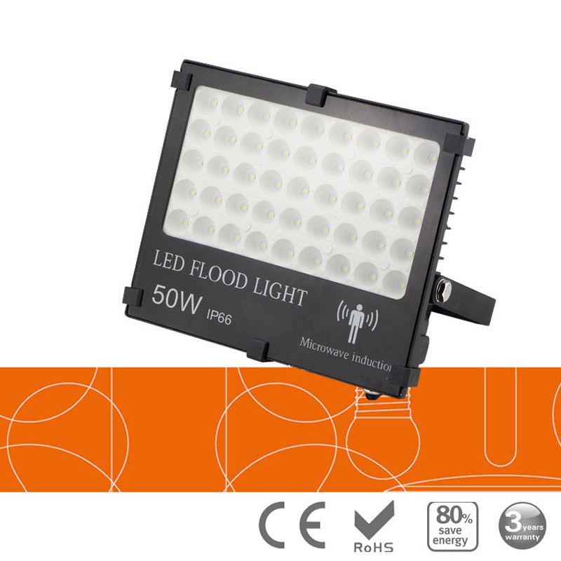 5pcs/lot Untrathin LED Flood Light 220v 10W 20W 30W 50W 100W Microwave Radar Induction Motion Sensor Spotlight Outdoor Lighting