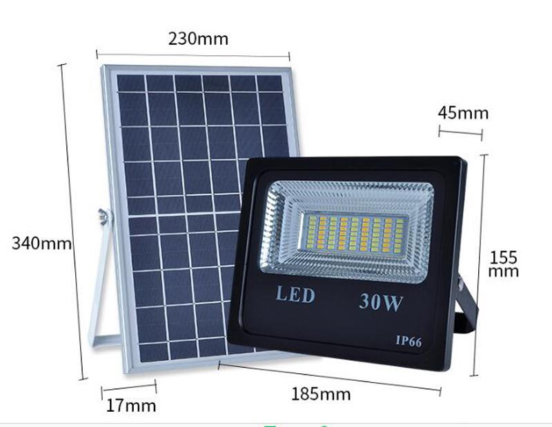 2PCS 30W Solar Flood Light Double Color Solar Power LED Flood Light Garden Path Street Spotlight Waterproof Lamp Remote Control