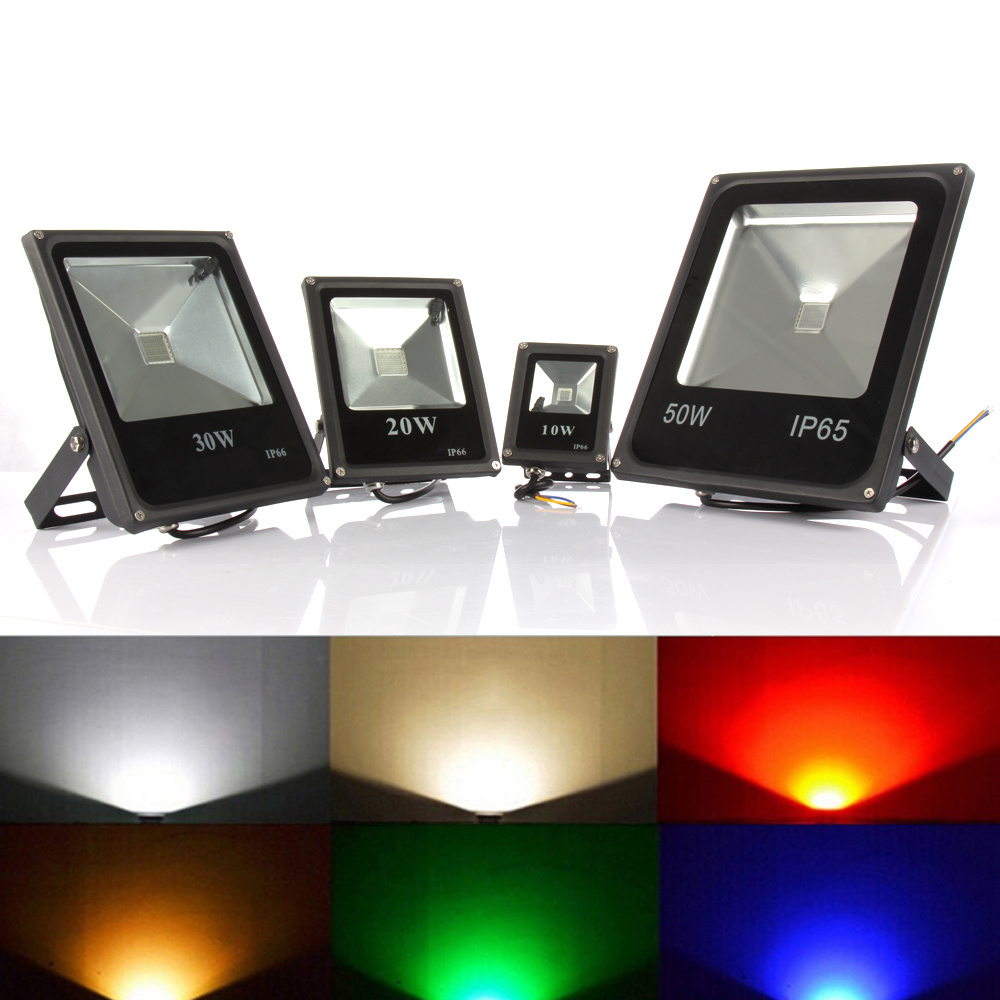 Outdoor Lighting Led Spotlight 10W 20W 30W 50W Rgb Led Floodlight Waterproof Ip65 Reflector Led Streetlight Flood Lamp