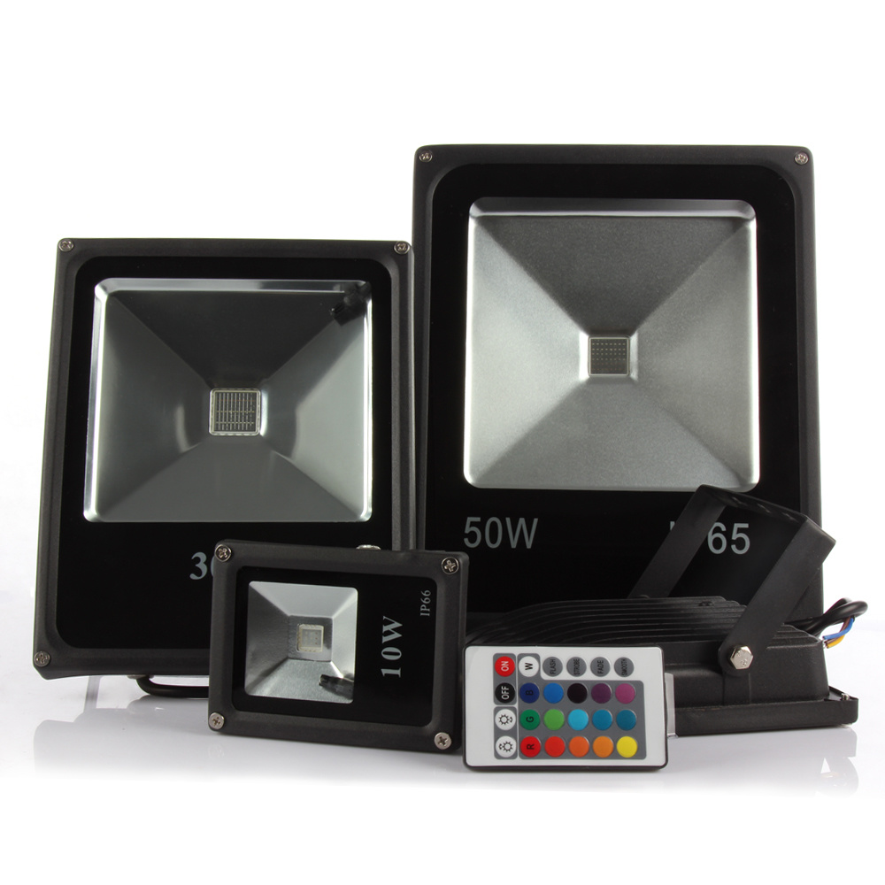 Outdoor Lighting Led Spotlight 10W 20W 30W 50W Rgb Led Floodlight Waterproof Ip65 Reflector Led Streetlight Flood Lamp