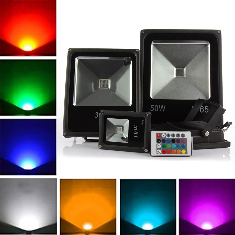 Outdoor Lighting Led Spotlight 10W 20W 30W 50W Rgb Led Floodlight Waterproof Ip65 Reflector Led Streetlight Flood Lamp