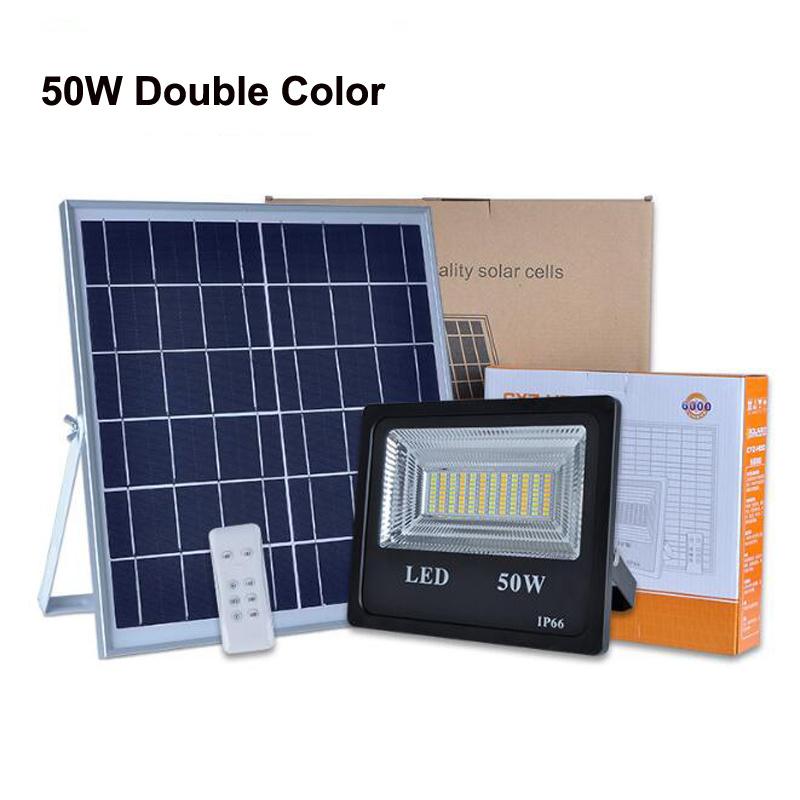 5PC 50W Solar Flood Light Double Color LED Solar LED Flood Light Outdoor Light For Garden Yard Wall Lamp Floodlight