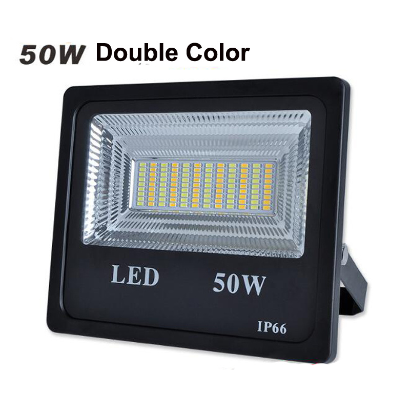 5PC 50W Solar Flood Light Double Color LED Solar LED Flood Light Outdoor Light For Garden Yard Wall Lamp Floodlight