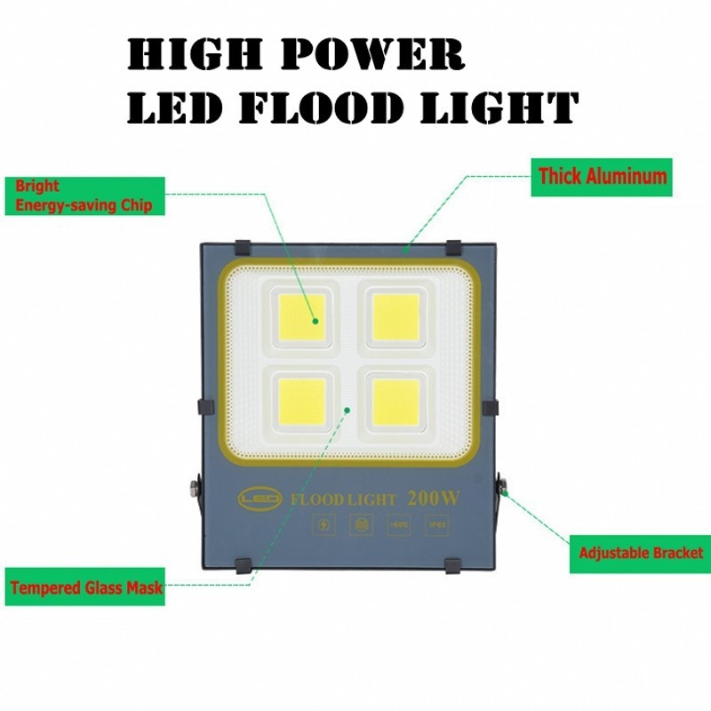 2pcs Cob Led Flood Light 50W 100W 200W Outdoor Lighting Waterproof Ip65 Reflector Led Floodlight Outdoor Street Lighting