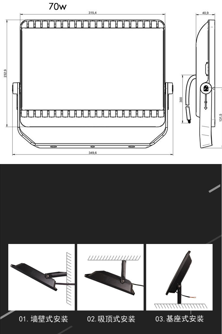 5pc 30W 50W 70W 100W AC220V Foco LED Exterior Flood Street Garden Light Ultra Thin Outdoor Wall Landscape Lighting Lamp