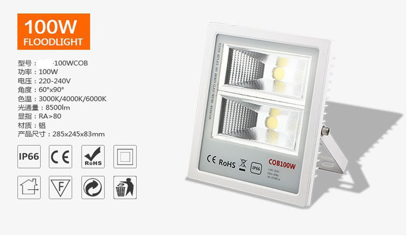 5pcs/lot COB Flood lamp 30W 50W 100W Warm White Cool White ac85-265v LED Floodlight Outdoor Lighting Wall Garden spot light