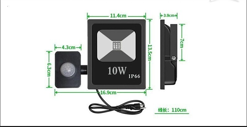 10pcs 10W 20W 30W 50W UV LED Black Light Floodlight PIR Sensor IP66 Ultra-Violet Flood Light Stage Light for Halloween Party