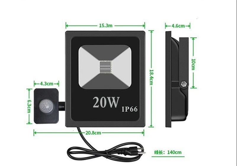 10pcs 10W 20W 30W 50W UV LED Black Light Floodlight PIR Sensor IP66 Ultra-Violet Flood Light Stage Light for Halloween Party