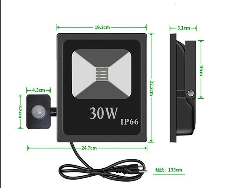 10pcs 10W 20W 30W 50W UV LED Black Light Floodlight PIR Sensor IP66 Ultra-Violet Flood Light Stage Light for Halloween Party