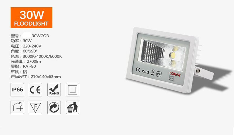 10pcs/lot COB Flood Lamp 30W 50W 100W Warm White Cold White Ac85-265v LED Floodlight Outdoor Lighting Wall Garden Spot Light