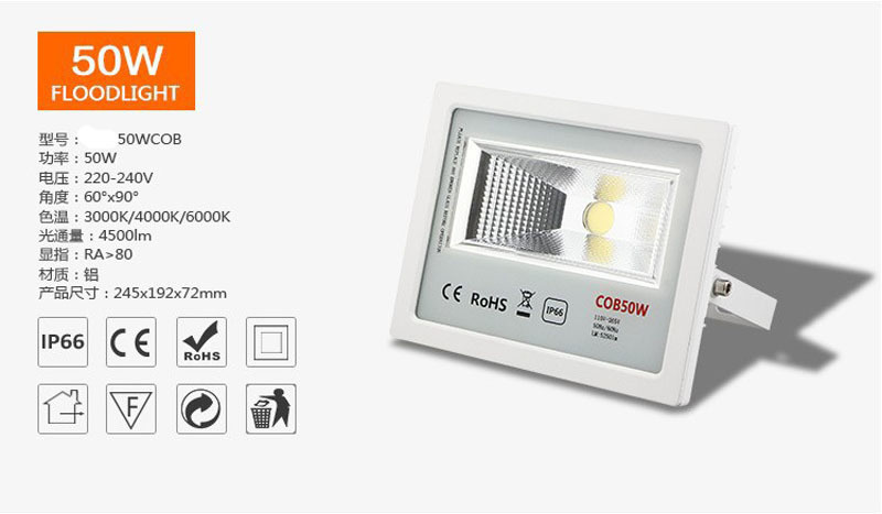 10pcs/lot COB Flood Lamp 30W 50W 100W Warm White Cold White Ac85-265v LED Floodlight Outdoor Lighting Wall Garden Spot Light