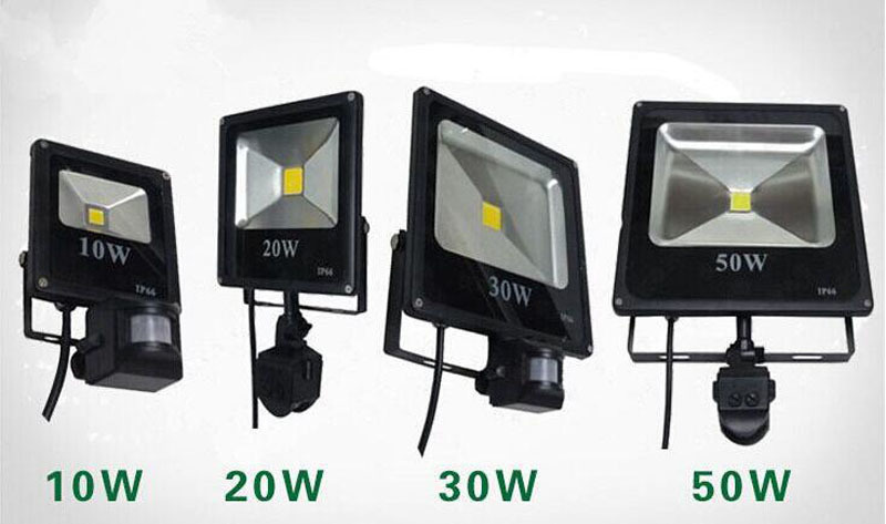 20pcs 10W 20W 30W 50W Refletor Spot Exterieur PIR Infrated Motion Sensor Flood Garden Light LED Waterproof AC 85-265V Floodlight