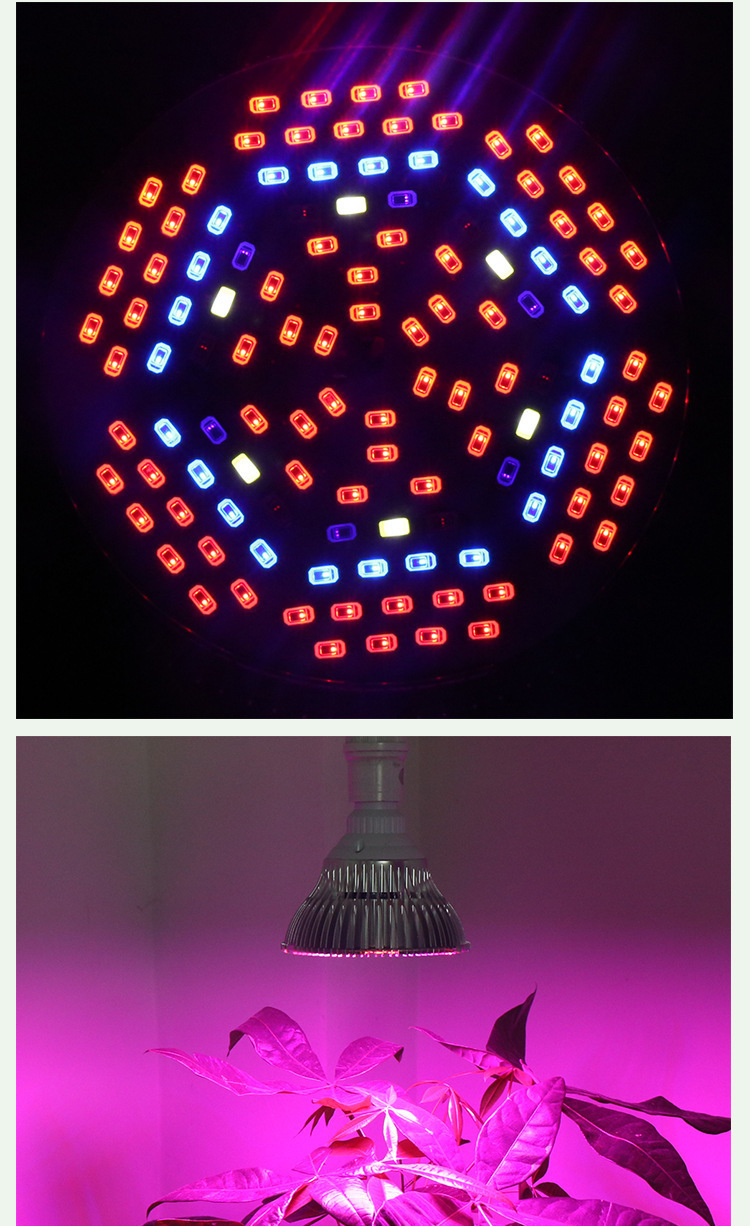 6PCS Full Spectrum LED Grow Light E27 AC85-265V Lampada 45W UV IR 120LEDS Led Growing Lamp For Hydroponics Flowers Plants
