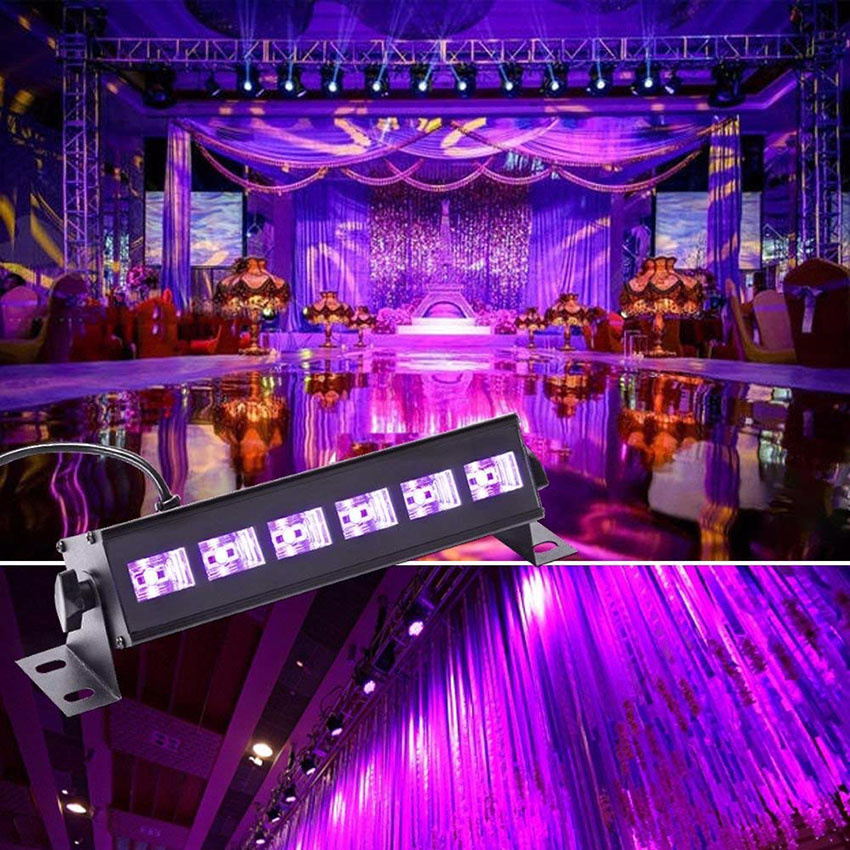 6PCS 6leds 9leds 12leds Disco UV Bar Lights Party Dj Lamp UV Color LED Wall Washer Lights For Christmas Laser Projector Stage