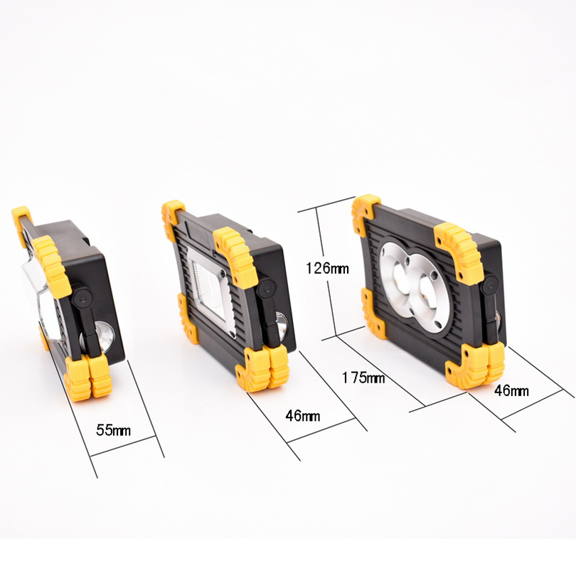 5pcs 20W COB LED Floodlight Rechargeable Work Light Emergency lamp Torch Camping Tent Lantern USB Charging Portable Searchlight