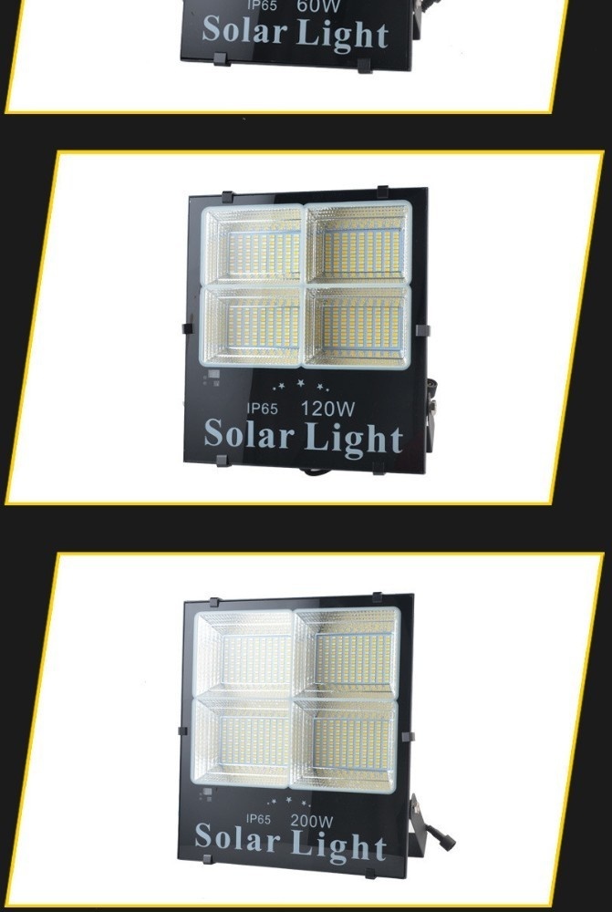 Led Solar Light Flood Light 60W 120W 200W Solar Floodllight Outdoor Waterproof Security Light Sensor with Remote Control