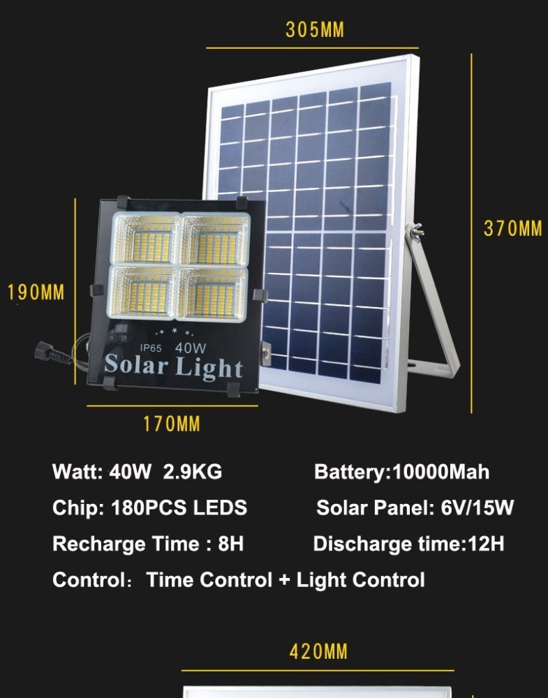 Led Solar Light Flood Light 60W 120W 200W Solar Floodllight Outdoor Waterproof Security Light Sensor with Remote Control