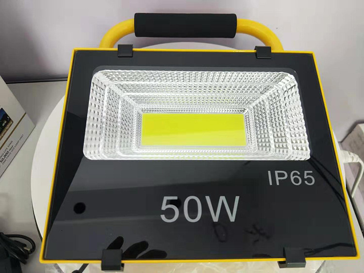 6pcs/lot Rechargeable Floodlight 50W Portable LED Flood Light Waterproof IP66 Spotlights Outdoor Cold White Camping Lamp