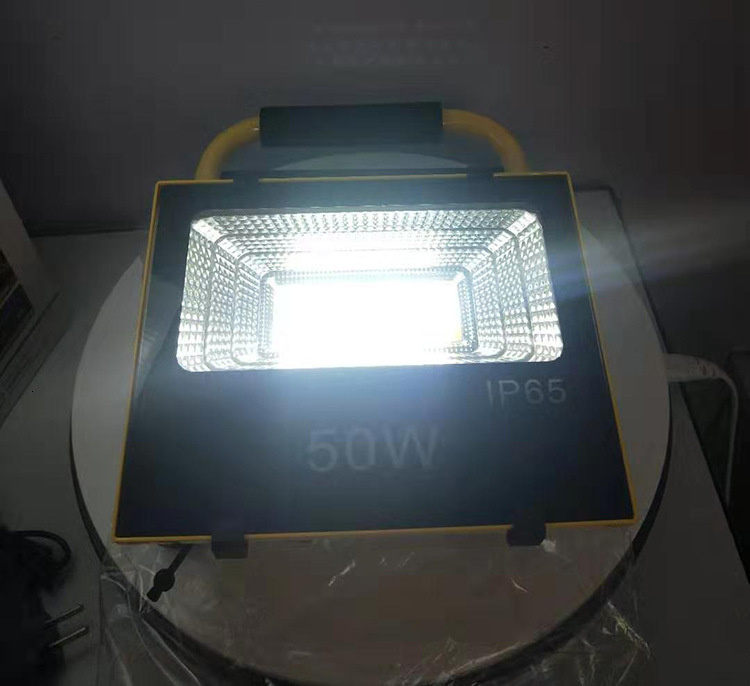 6pcs/lot Rechargeable Floodlight 50W Portable LED Flood Light Waterproof IP66 Spotlights Outdoor Cold White Camping Lamp