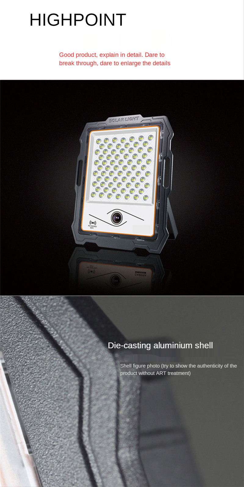 Solar Floodlight Spotlights Highlight Outdoor Smart Camera Home Solar Energy Garden Lights Monitor Solar Light 100W 20WW 300W