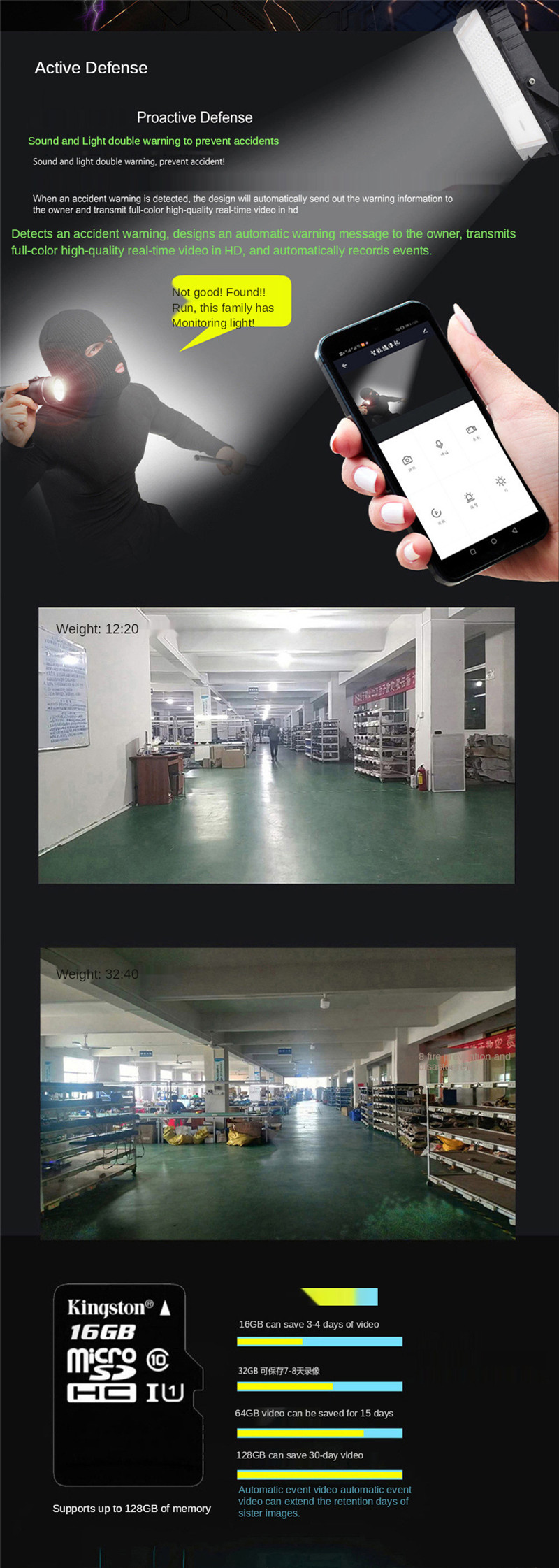 Solar Floodlight Spotlights Highlight Outdoor Smart Camera Home Solar Energy Garden Lights Monitor Solar Light 100W 20WW 300W