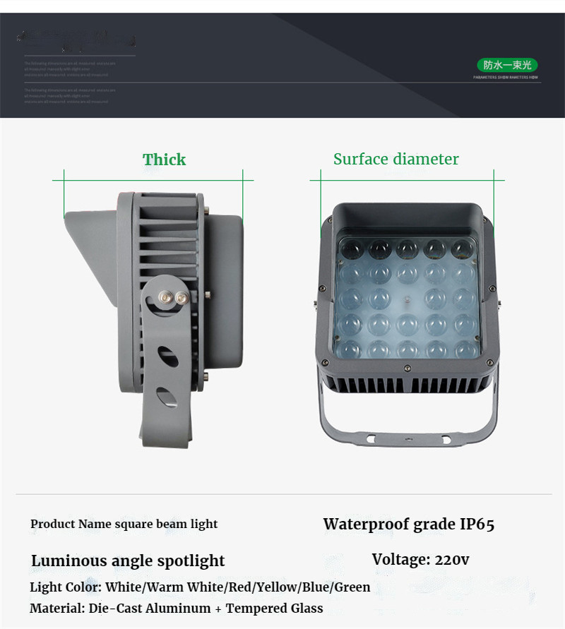 Beam Lamp IP65 Waterproof Spotlight Landscape Lamp Landscape Lighting Exterior Wall Washer Aluminum Hotel Lighting Flood Light