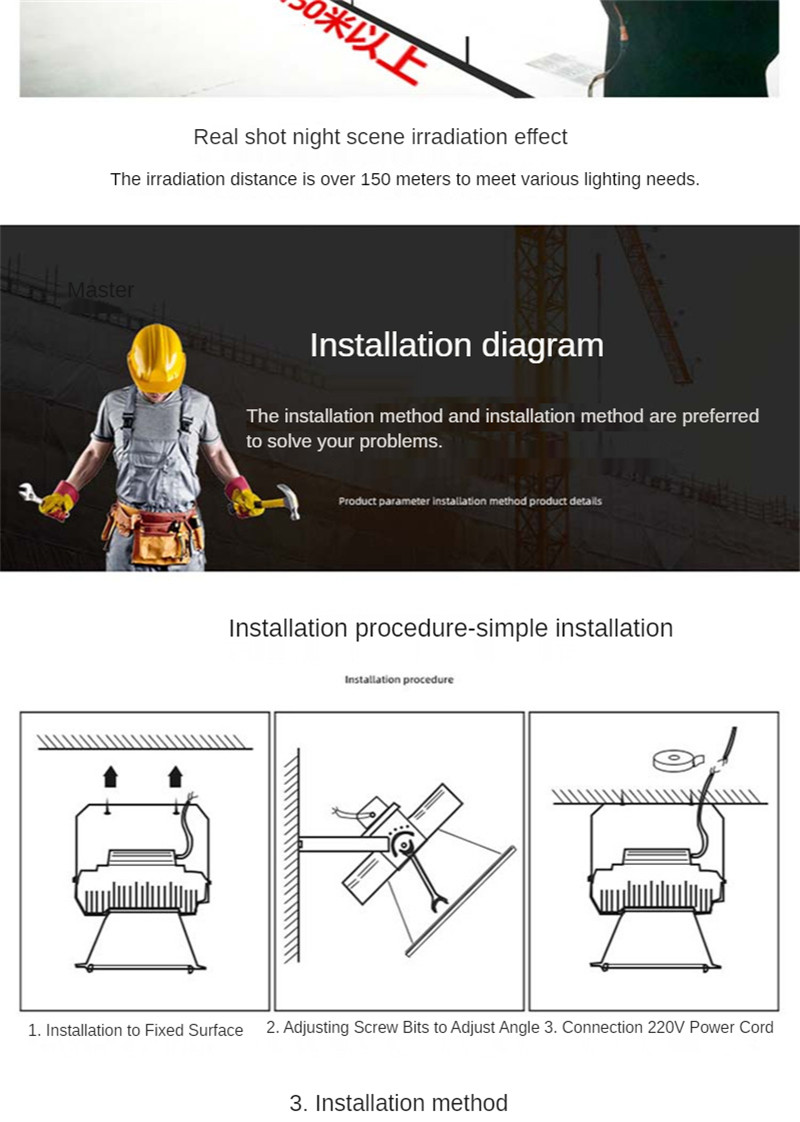 Stadium Lights Industrial Led Outdoor Wall Light Waterproof Street Lamp Floodlight LED Stadium Light 800W1000W Flood Lights