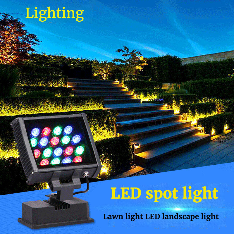 Outdoor Lighting Rgb Flood Light Refletor Led Wall Spotlights Colorful Garden Lawn Tree Lights Waterproof Lamps Gazebo Aluminum