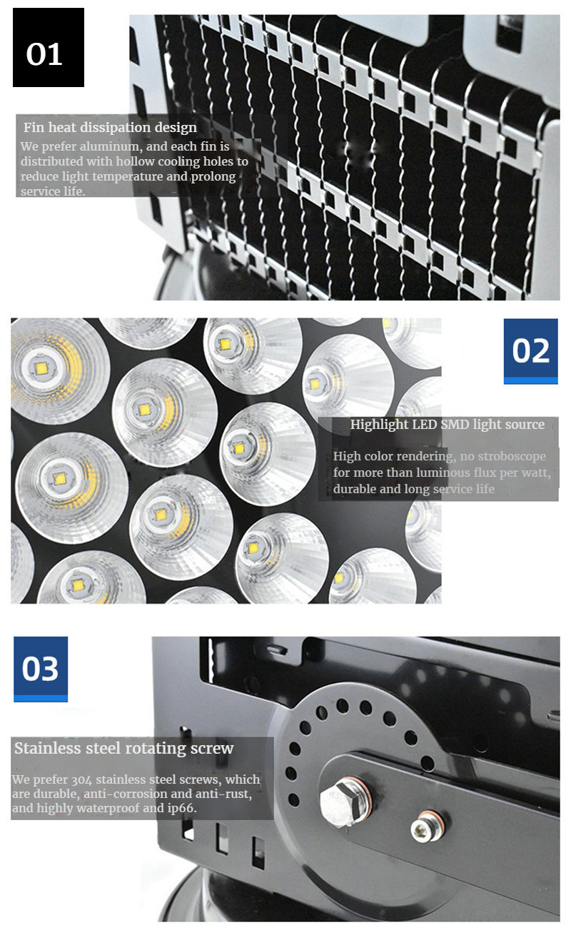 High Altitude Strong Light LED Lamp Floodlight Colorful Street Lights Led Outdoor Pathway Parking Lot Backyard Bright Light Pole