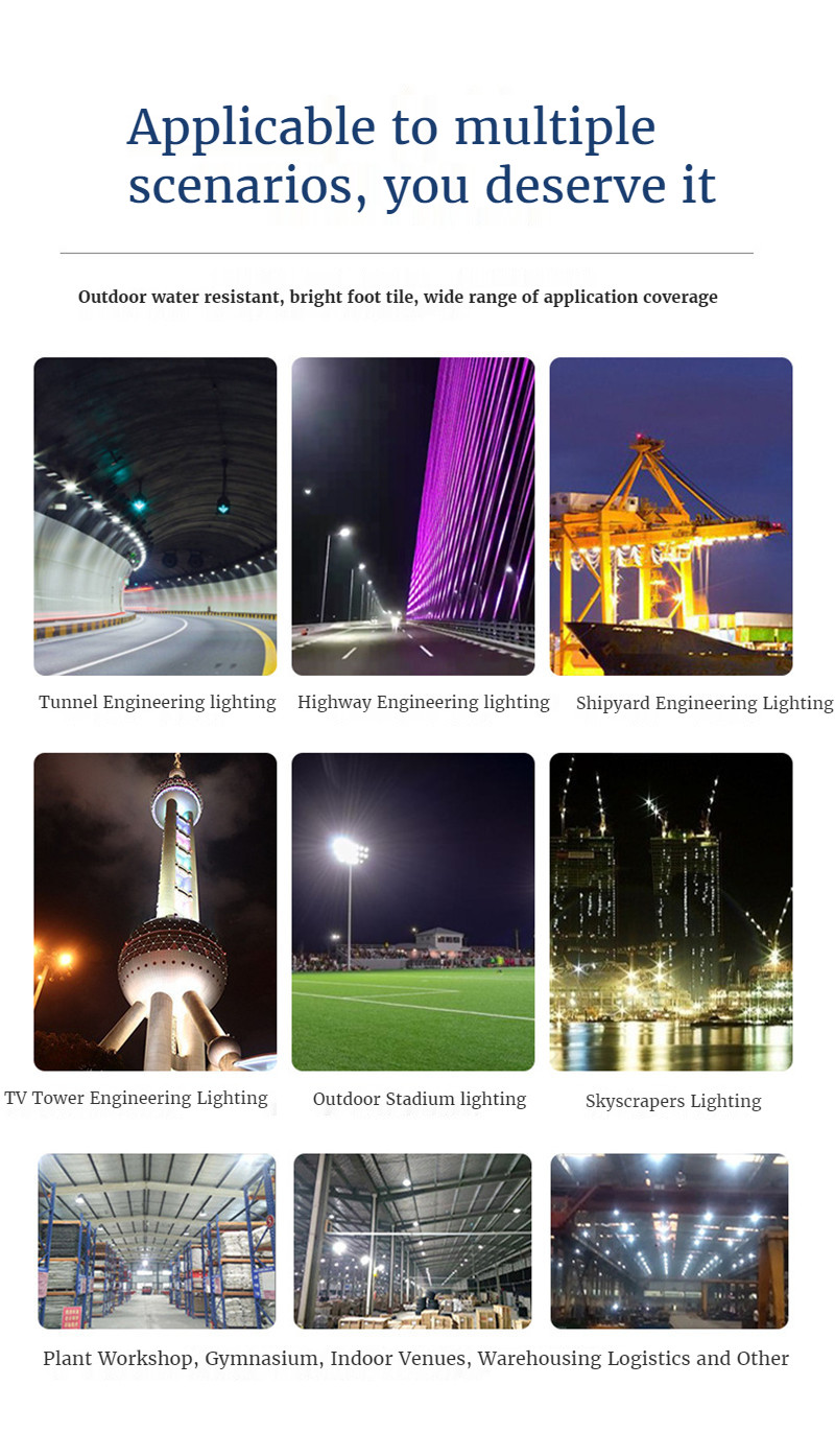 High Altitude Strong Light LED Lamp Floodlight Colorful Street Lights Led Outdoor Pathway Parking Lot Backyard Bright Light Pole