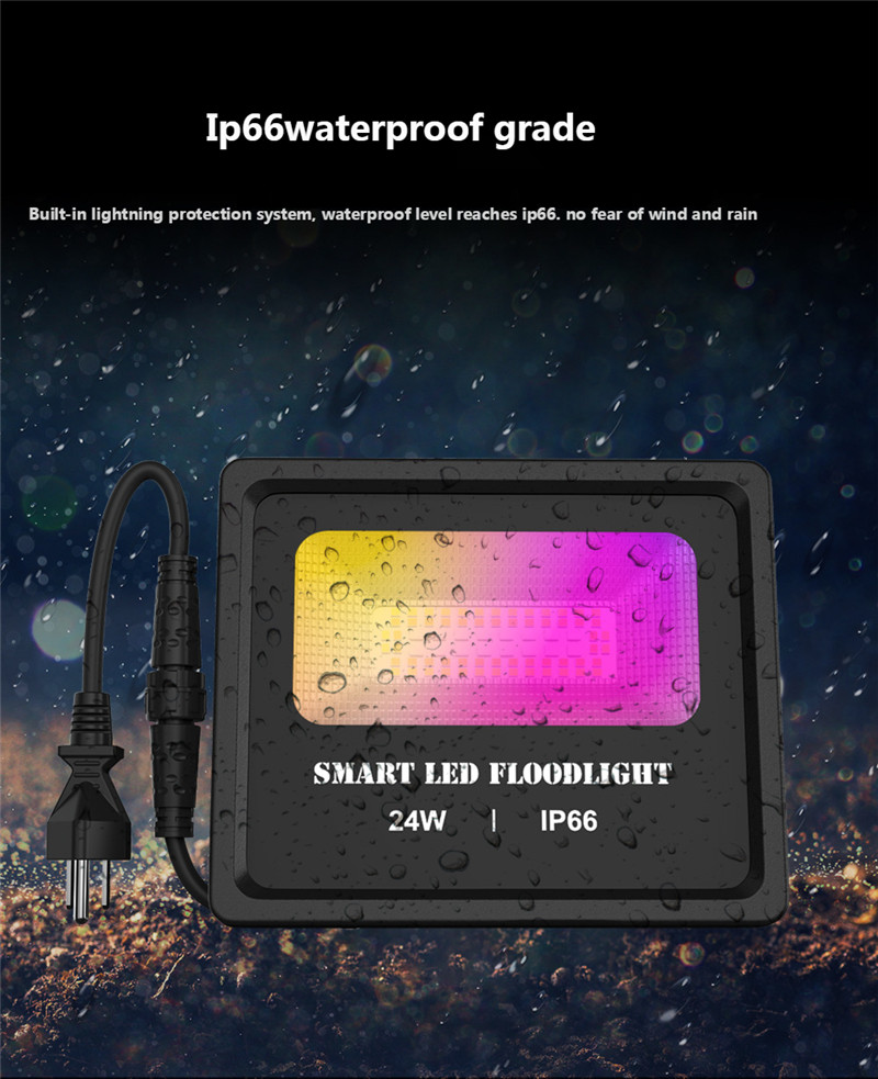 Flood Light RGB WiFi Intelligent Floodlight Outdoor Lighting Led Street Light Villa Courtyard Light Led for Floodlight Garden