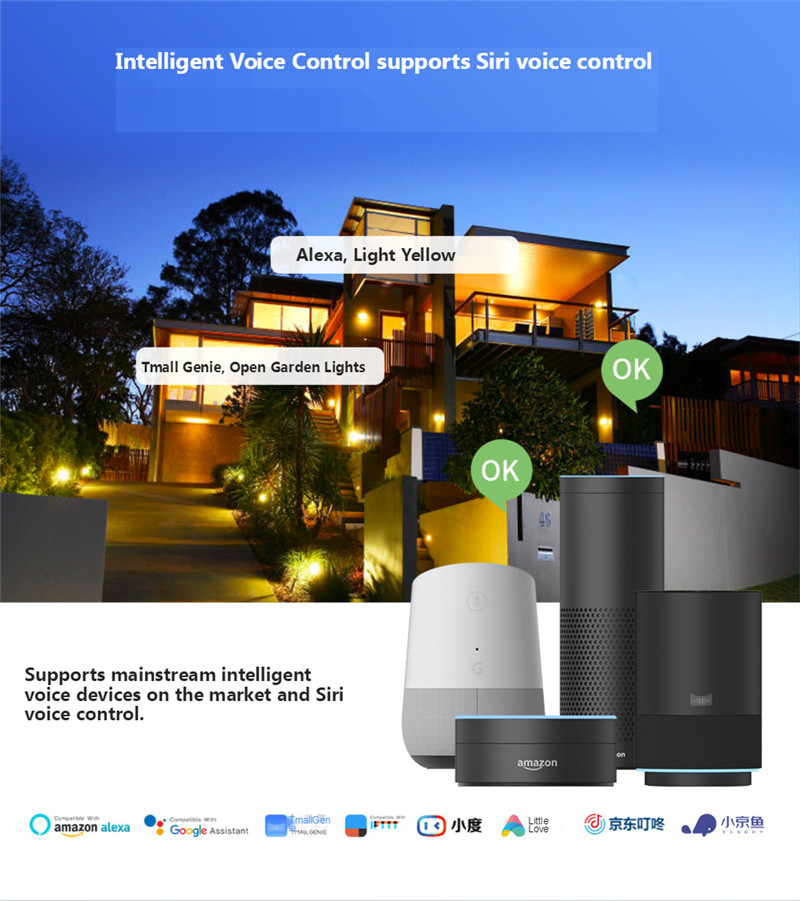 Flood Light RGB WiFi Intelligent Floodlight Outdoor Lighting Led Street Light Villa Courtyard Light Led for Floodlight Garden