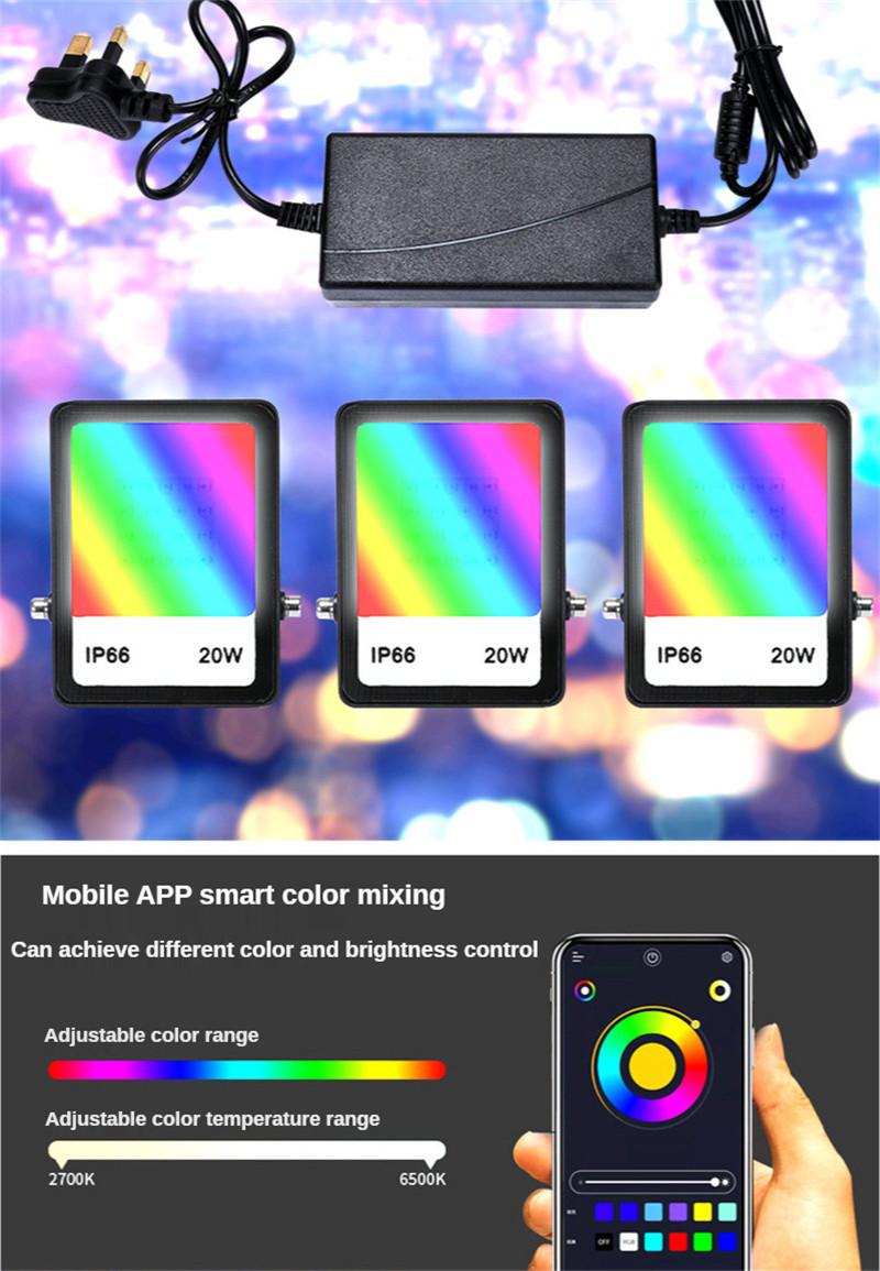 20W 40W 60W Lamps Street Light Led Outdoor Backyard Bright Light LED Bluetooth APP Smart Colorful Timing Dimming Toning Lamp