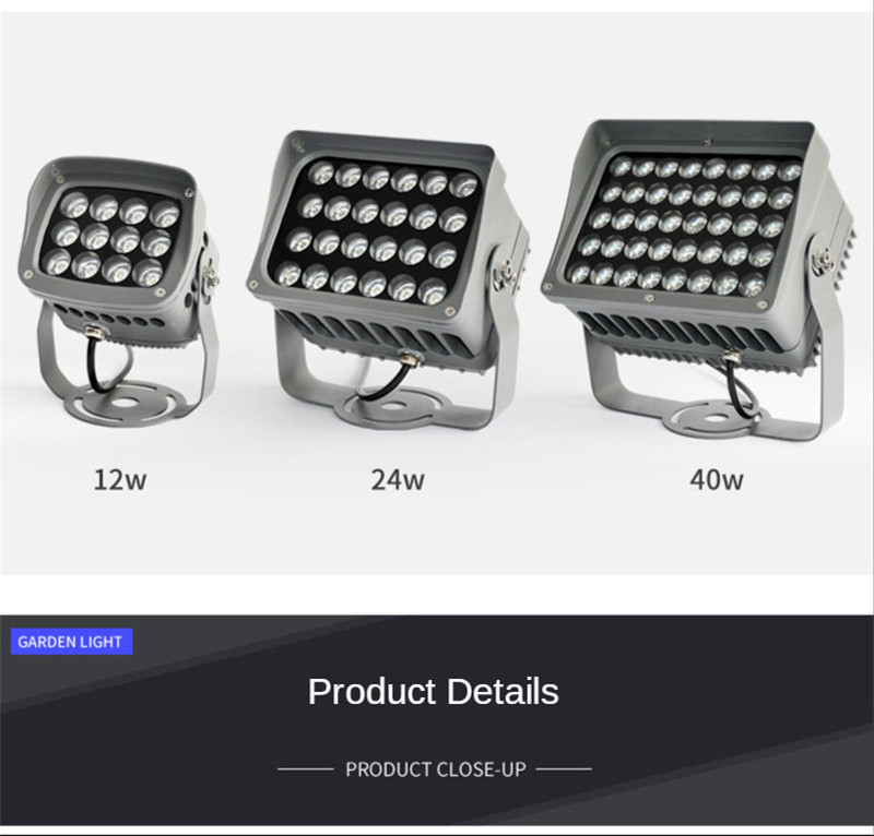 Led Flood Light 40W Outdoor Waterproof Square Advertising Sign Spotlight 24W High Power Tree Spotlight Park Landscape Lights