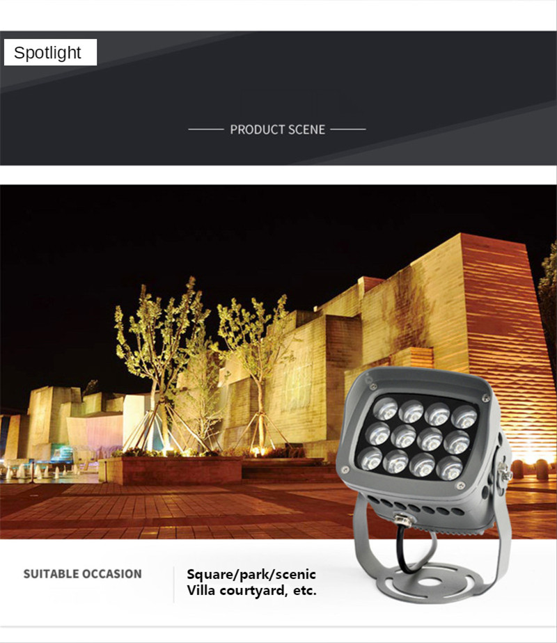 Led Flood Light 40W Outdoor Waterproof Square Advertising Sign Spotlight 24W High Power Tree Spotlight Park Landscape Lights