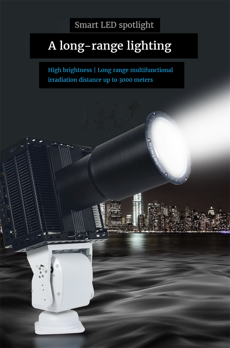 PTZ Turntable Lamp Searchlight LED Strong Light Remote Spotlight Outdoor Lighting Waterproof Floodlight Bright Lights Fish Pond