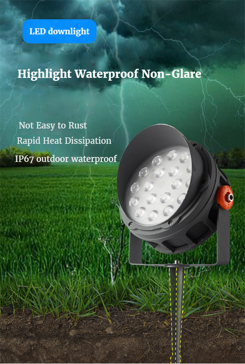 Outdoor Landscape Lighting IP67 Waterproof Colorful Lights Spotlights LED Ground Plug Light Tree Light Lawn Street Light 220V