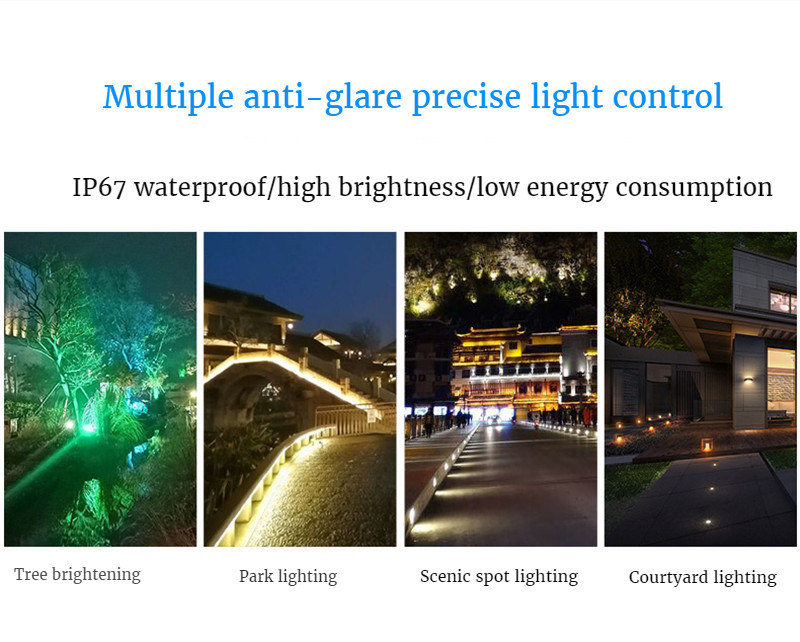 Outdoor Landscape Lighting IP67 Waterproof Colorful Lights Spotlights LED Ground Plug Light Tree Light Lawn Street Light 220V
