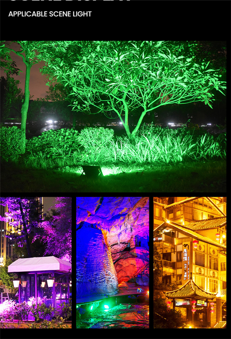 Solar Light Outdoors 16 Colors Solar Landscape Light Garden Spotlight Xmas Lights 100W 200W Color Spot Light Outdoor Home Decor
