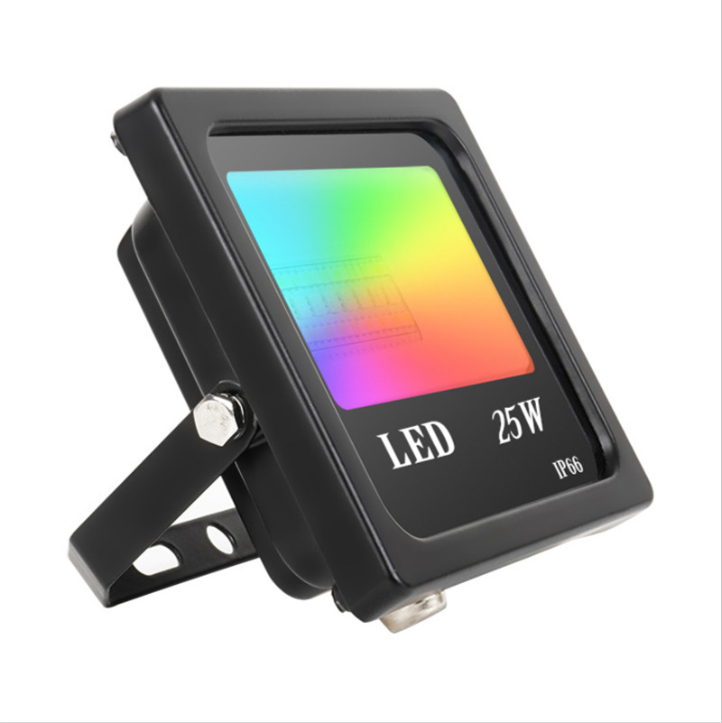 24W Bluetooth Floodlight LED Colorful Mobile Phone Smart Floodlight Dimming Color Tone Voice Remote Control Waterproof Spotlight