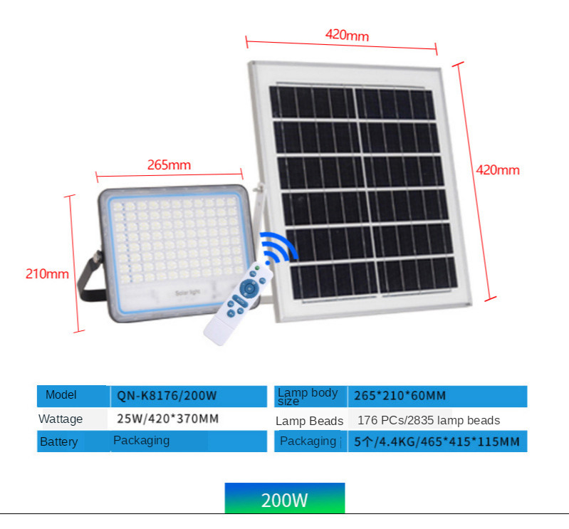 100W Solar Led Flood Light Outdoor Solar Garden Lights Solar Lamp Outdoor Wall Waterproof Solar Stree Ligth Lamp 0 Fees Light