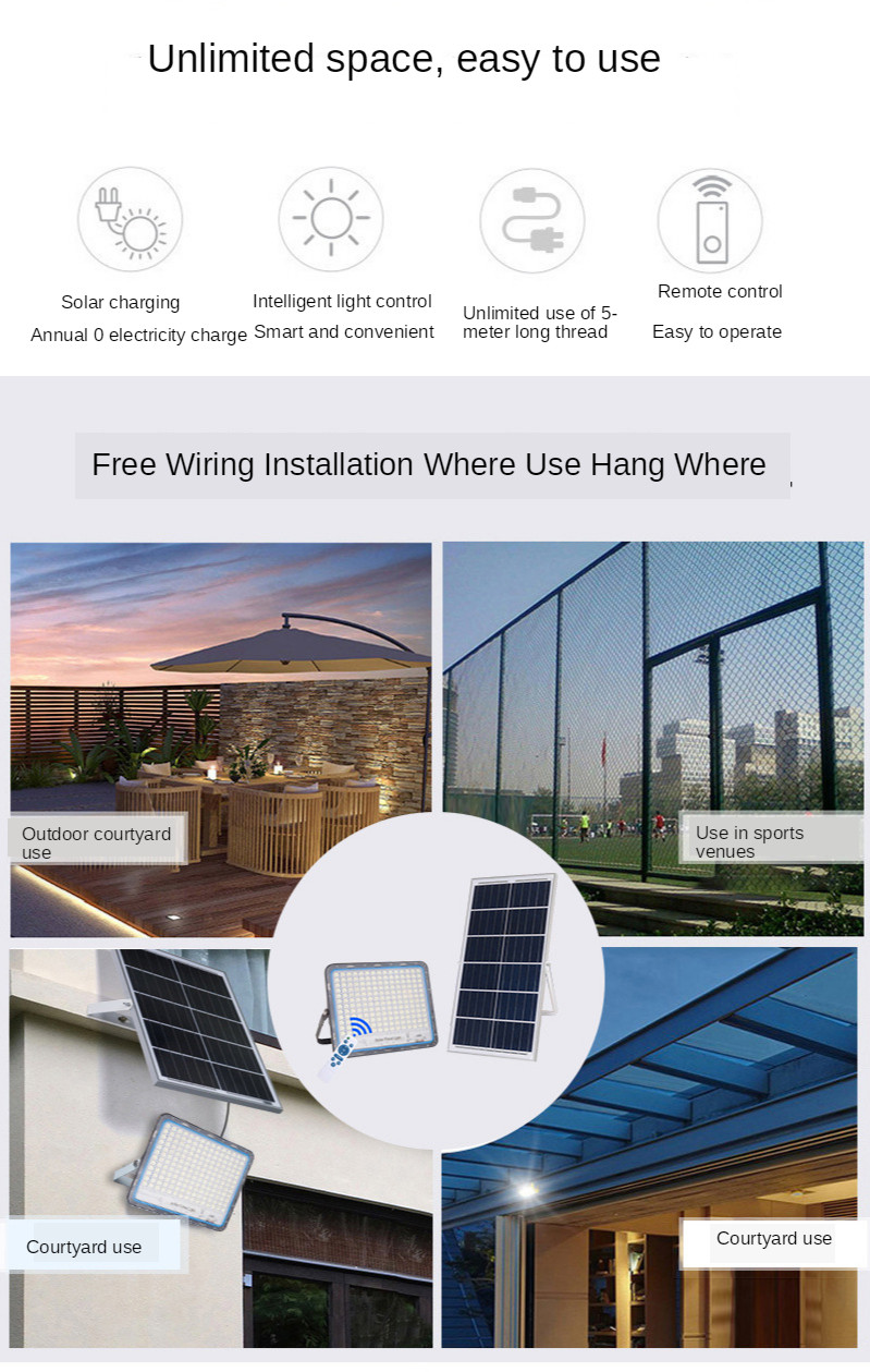 100W Solar Led Flood Light Outdoor Solar Garden Lights Solar Lamp Outdoor Wall Waterproof Solar Stree Ligth Lamp 0 Fees Light