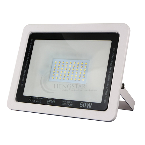 reflector led 50W high power SMD3030 110-120V/220v-240v 120 degree cool white ultra slim white cover led outdoor floodlight