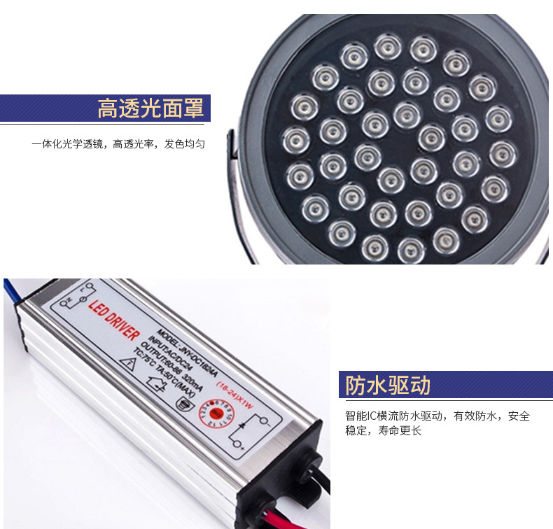 Landscape Lamp Led Flood Light 24W 36W Adjustable Angle Color Tree Outdoor Waterproof Ip65 Park Plaza Advertising Board Lighting